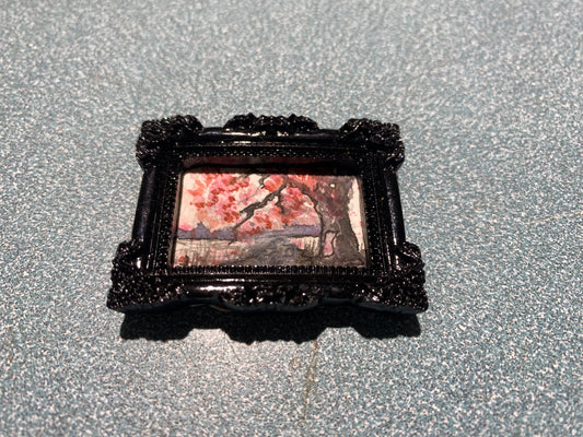 Small Pink Tree with Black Frame by Dominique LaVoie