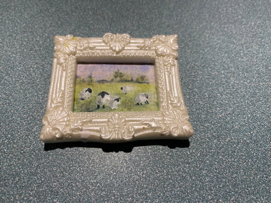 Sheep with White Frame by Dominique LaVoie