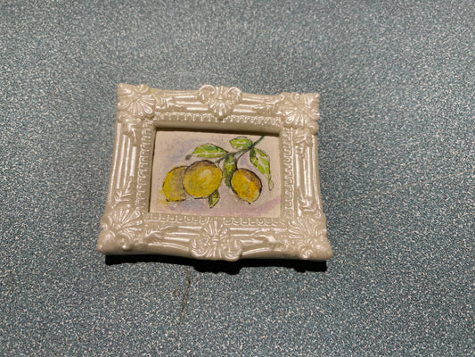 Lemons with White Frame by Dominique LaVoie