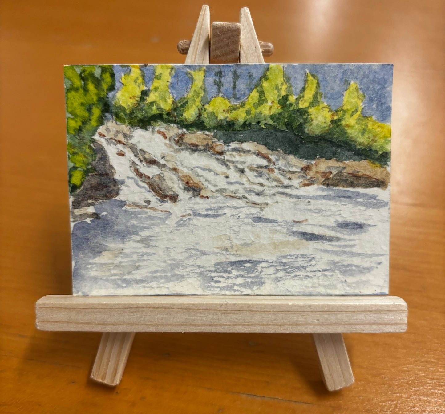 Mini Plein Air Watercolor on Easel