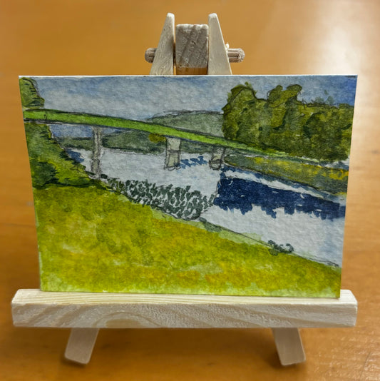 Mini Plein Air Watercolor on Easel