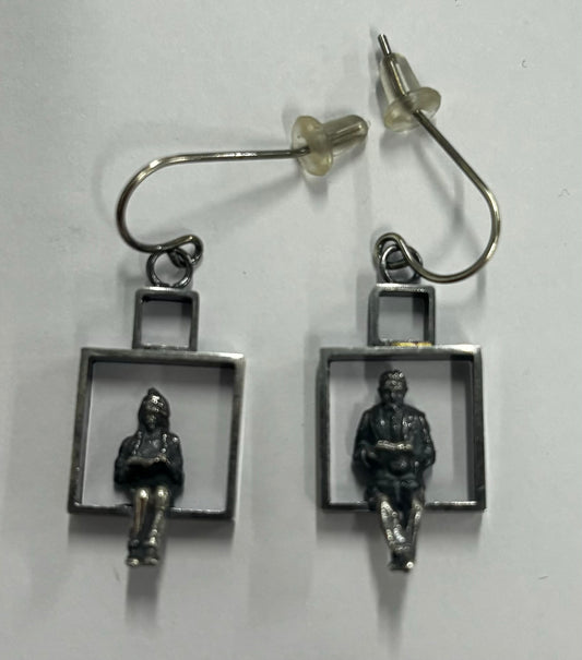 Square Reader Earrings - Mary Ann Spavins Owen