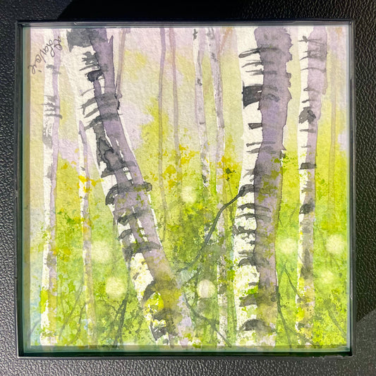 Small Plein Air Painting - Dominique LaVoie - Birch Trees