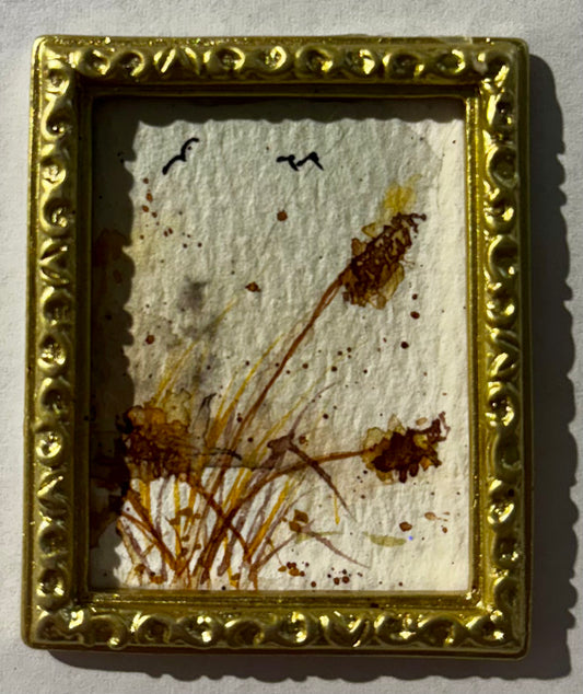 Bronze framed water of grasses with stand - Dominique LaVoie