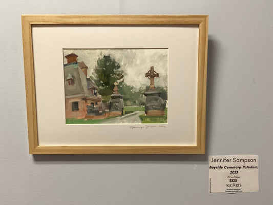 "Bayside Cemetary, Potsdam, 2023" Oil Painting by Jennifer Sampson