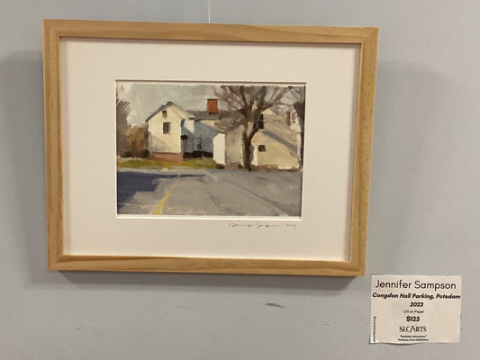 "Cangdon Hall Parking, Potsdam, 2023" Oil Painting by Jennifer Sampson