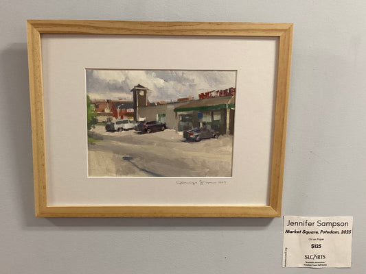 "Market Square, Potsdam, 2025" Oil Painting by Jennifer Sampson