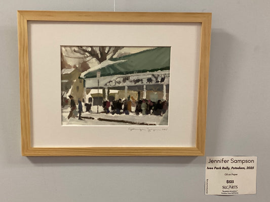 "Ives Park Rally, Potsdam, 2025" Oil Painting by Jennifer Sampson
