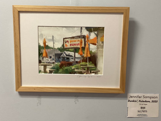 "Dunkin', Potsdam, 2025" Oil Painting by Jennifer Sampson