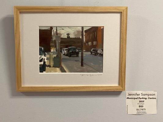 "Municipal Parking, Canton, 2025" Oil Painting by Jennifer Sampson