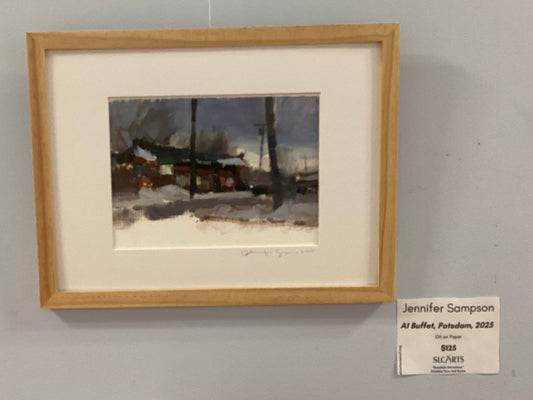 "A1 Buffet, Potsdam, 2025" Oil Painting by Jennifer Sampson