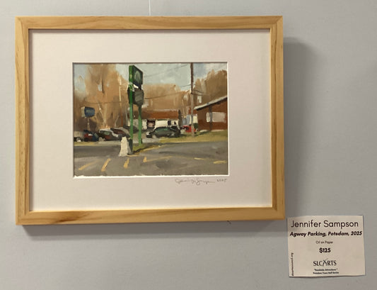 "Agway Parking, Potsdam, 2025" Oil Painting by Jennifer Sampson