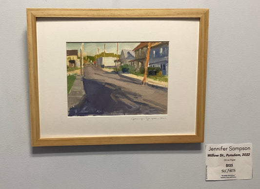 "Willow St., Potsdam, 2022" Oil Painting by Jennifer Sampson