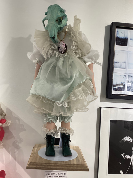 "Untitled (Skull Doll with Cameo)" Found Object Sculpture by Elizabeth L. L. Paige