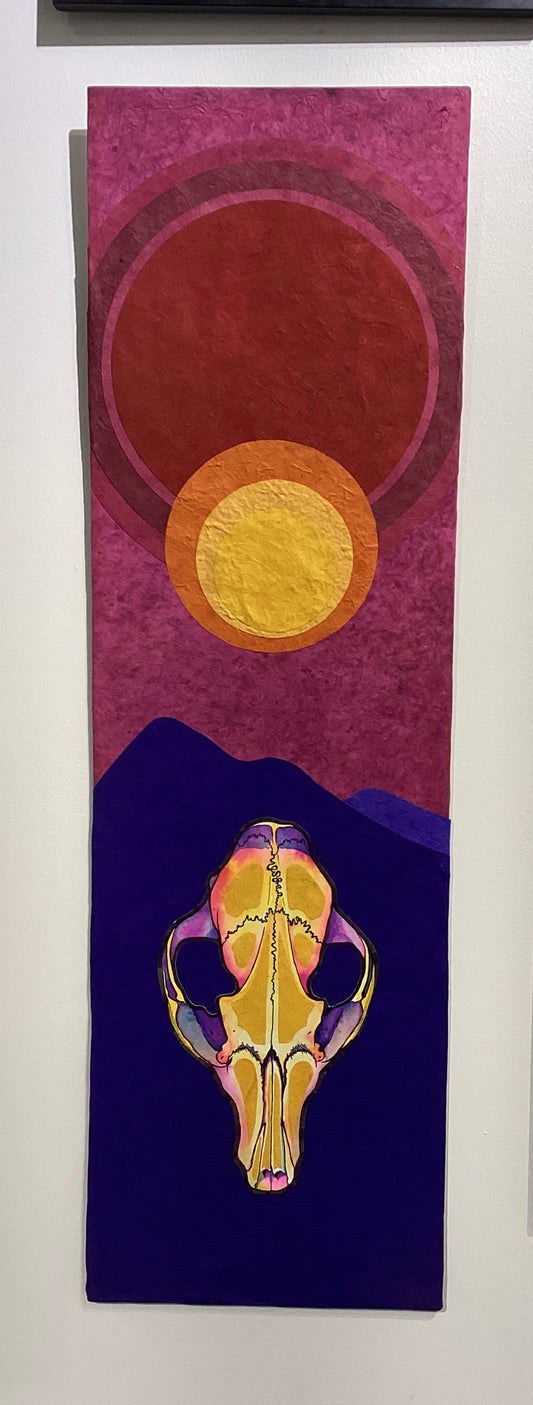 "Hot and Foxy" Handmade Paper and Watercolor by Janice Pease