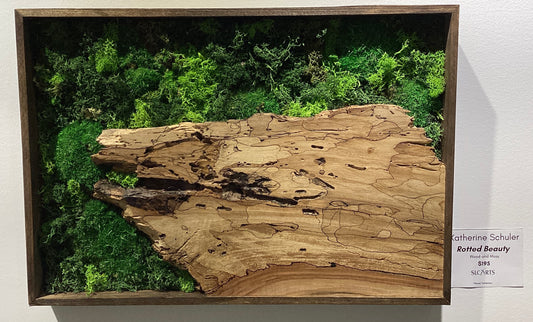"Rotted Beauty" Wood and Moss Sculpture by Katherine Schuler