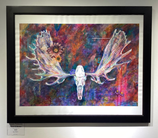 "Flora and Bones" Mixed Media Oil Painting by Laura Timmons