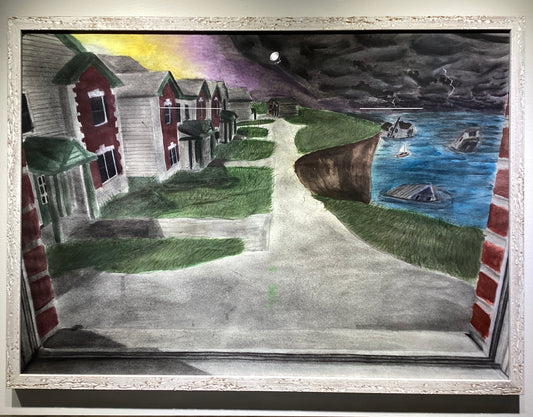 "Washed Out" Charcoal and Watercolor by Nav Atkinson