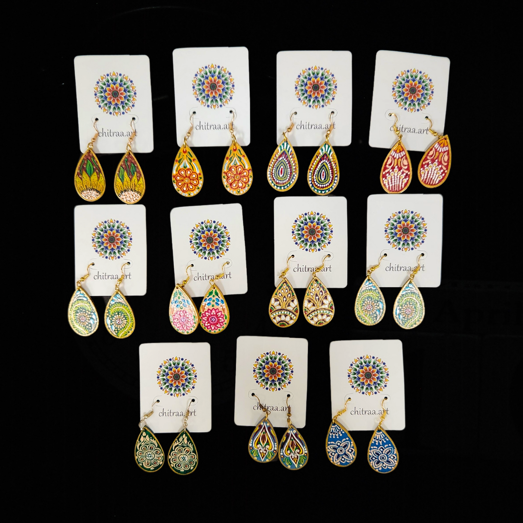 Painted Wood Earrings - Shubha Banavar